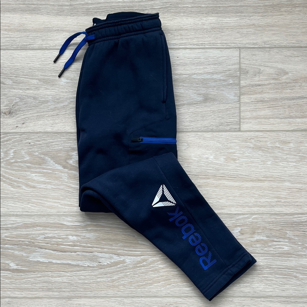 Reebok Kids Dark Blue Joggers with Logo
